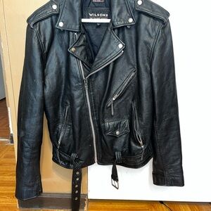 Wilson Black Leather Motorcycle Jacket